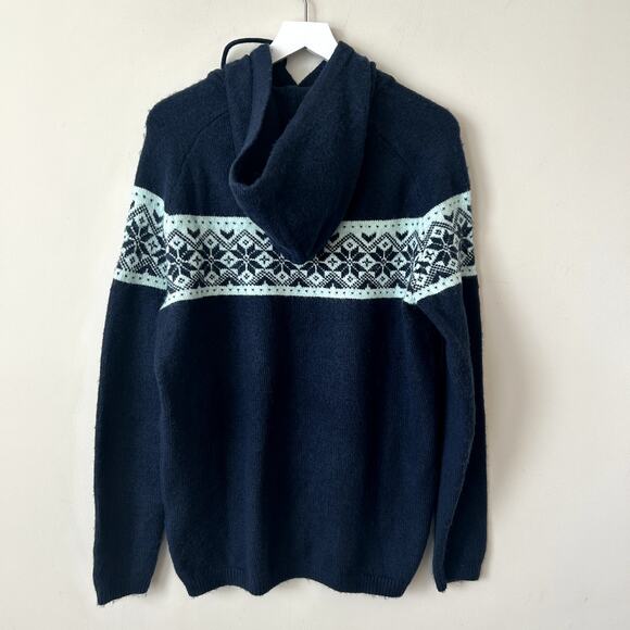 Hawker Rye Sweater Mens Size L Pullover Hoodie Intarsia Fair Isle Blue Soft - Picture 3 of 6